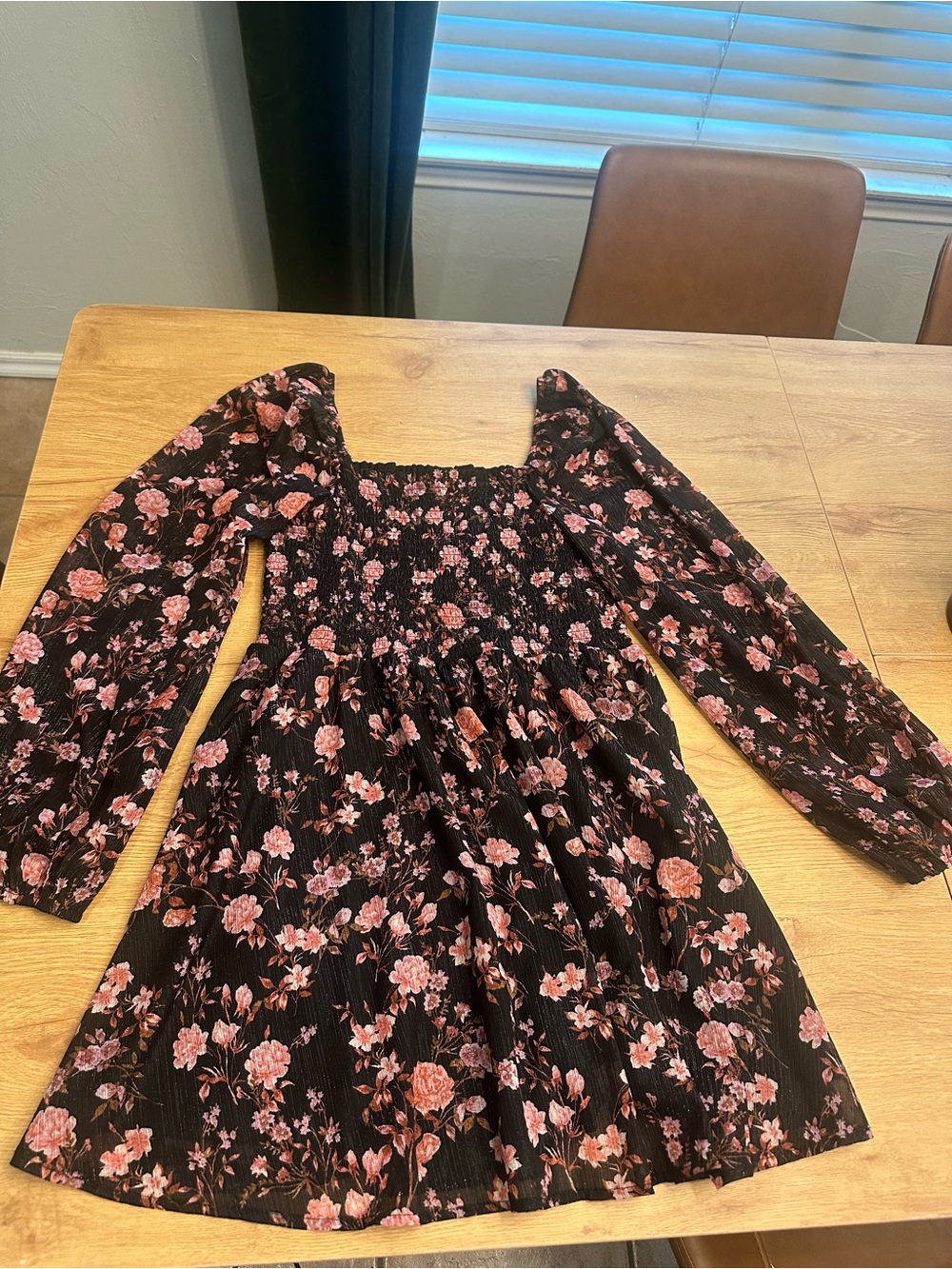 Francesca’s black and pink floral dress